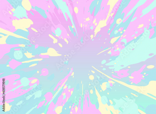 カラフルなインクが飛び散る抽象的な背景