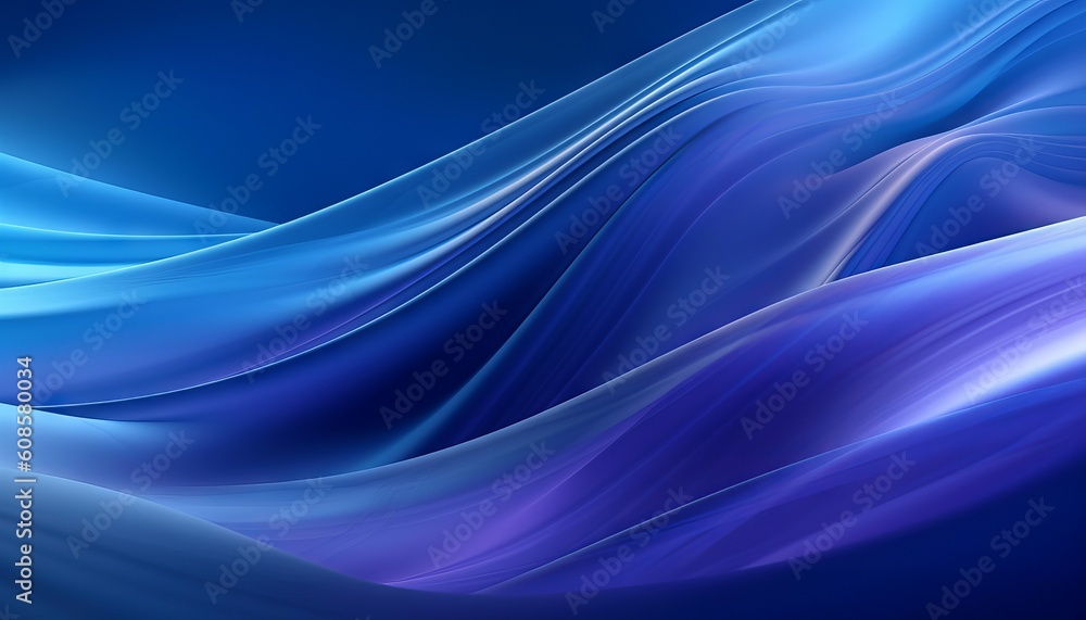 Fototapeta premium abstract blue background with flowing, smooth lines that shimmer and shine. Generative ai