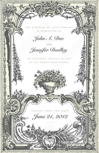 Vector Victorian Two Part Frame. Easy to edit. Perfect for invitations or announcements.