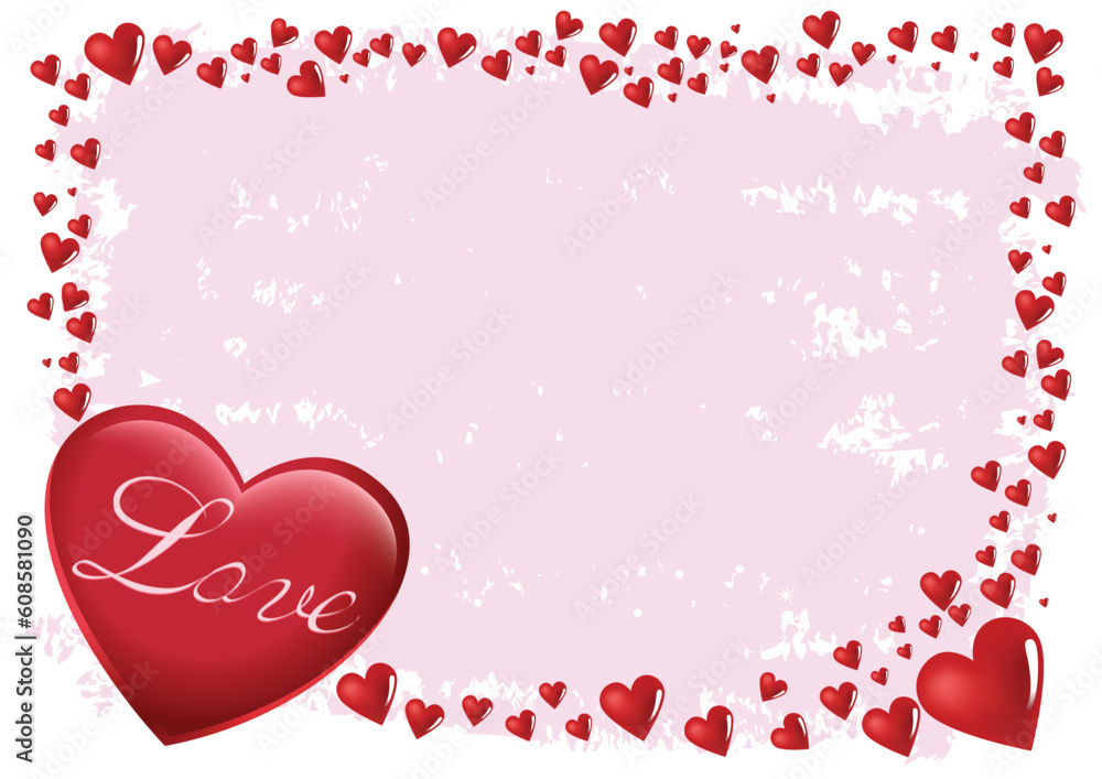 Love Happy Valentine with Heart Shape with Space for Text Illustration in Vector
