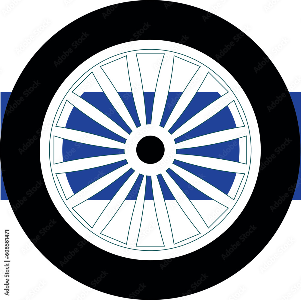 The wheel is separate from the car. The wheel is separate from the car.