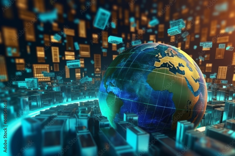 Money exchange abroad with business data AI technology. Generative AI Money exchange abroad with business data AI technology. Generative AI