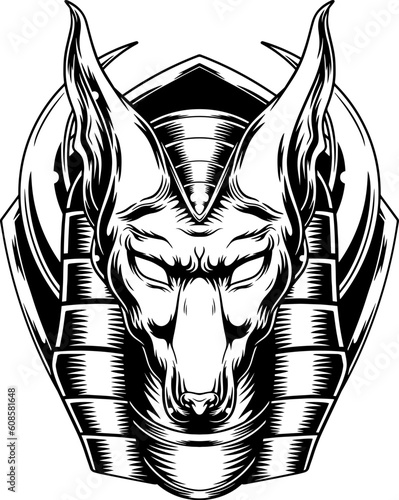 egyptian anubis head illustration
