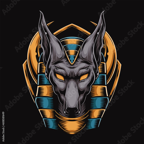 egyptian anubis head illustration