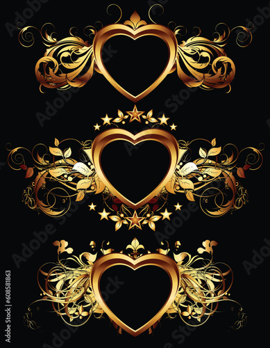 heart forms with ornate elements, this illustration may be useful as designer work