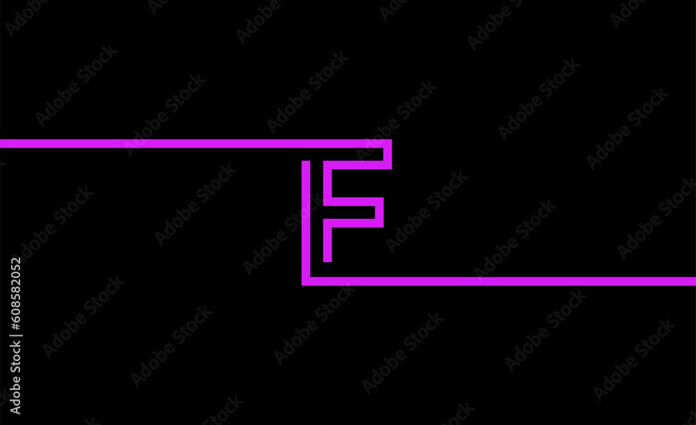 simple graphic design of the letter F with a line model that extends from end to end. with black background and pink design color. suitable for a symbol or logo that uses an aesthetic style. simple graphic design of the letter F with a line model that extends from end to end. with black background and pink design color. suitable for a symbol or logo that uses an aesthetic style.