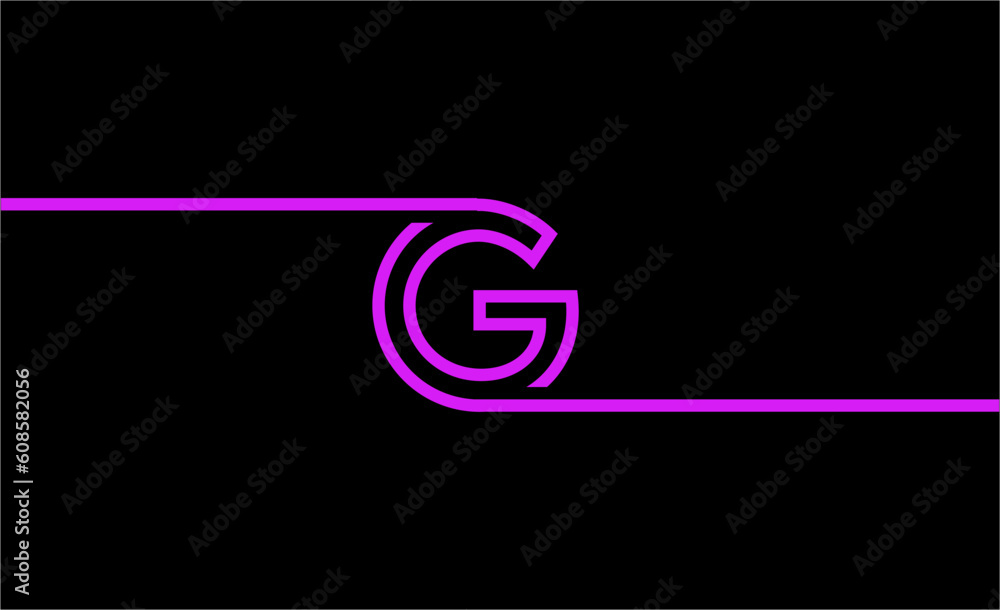 simple graphic design of the letter G with a line model that extends from end to end. with black background and pink design color. suitable for a symbol or logo that uses an aesthetic style. simple graphic design of the letter G with a line model that extends from end to end. with black background and pink design color. suitable for a symbol or logo that uses an aesthetic style.
