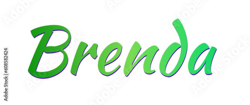 Brenda - green color - female name - ideal for websites, emails, presentations, greetings, banners, cards, books, t-shirt, sweatshirt, prints	
	
