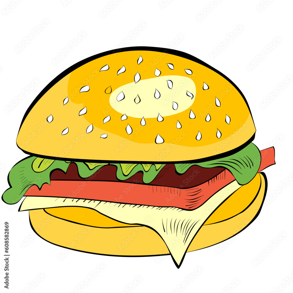 Hamburger isolated on white background Hamburger isolated on white background
