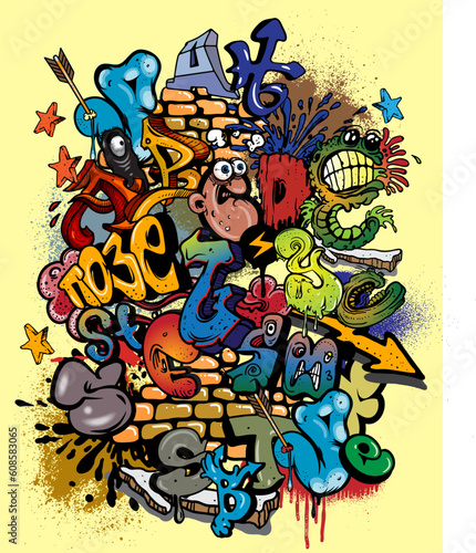 vector image of typical urban art elements
