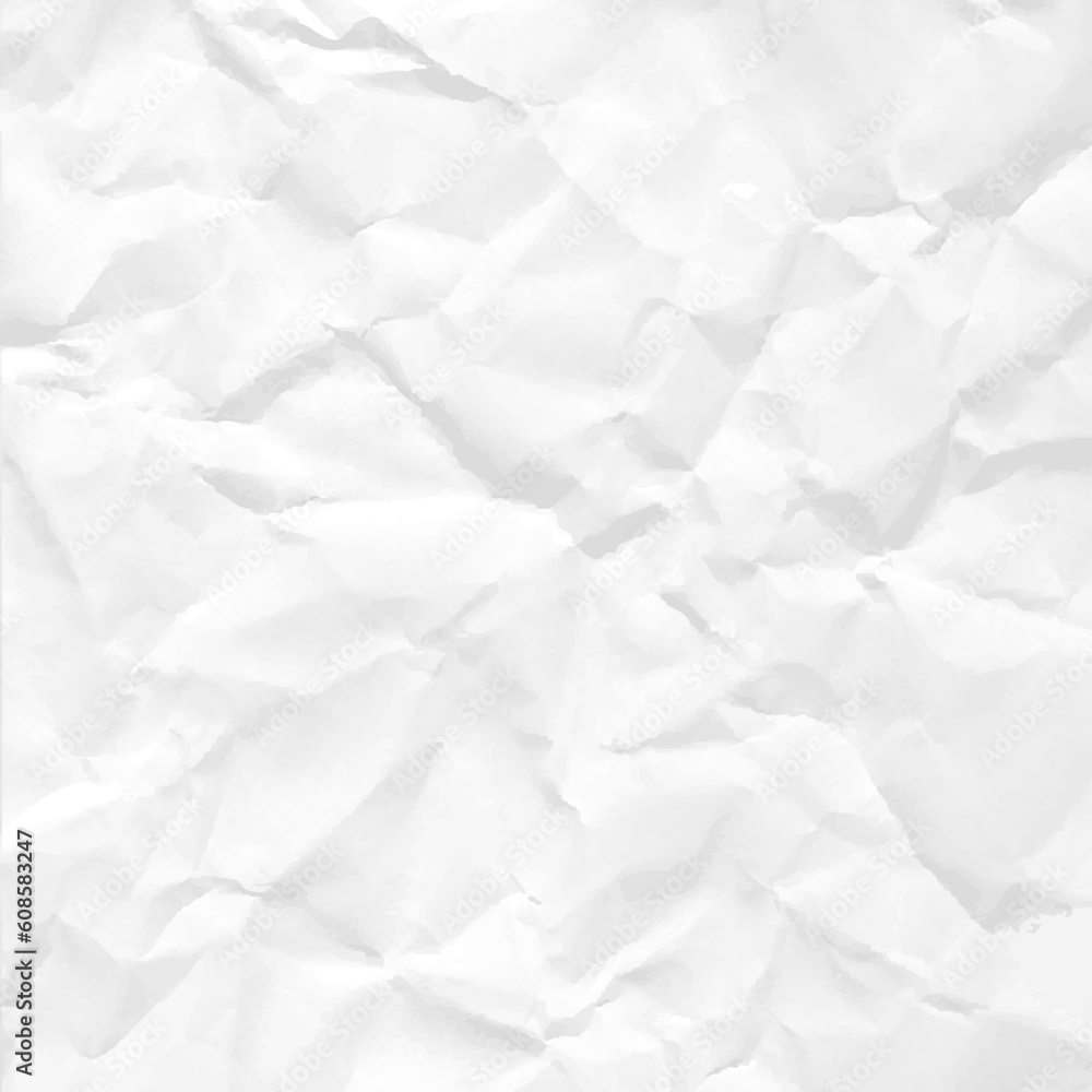 Paper crumpled seamless texture vector office background.