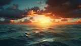 Beautiful seascape at sunset.generative ai