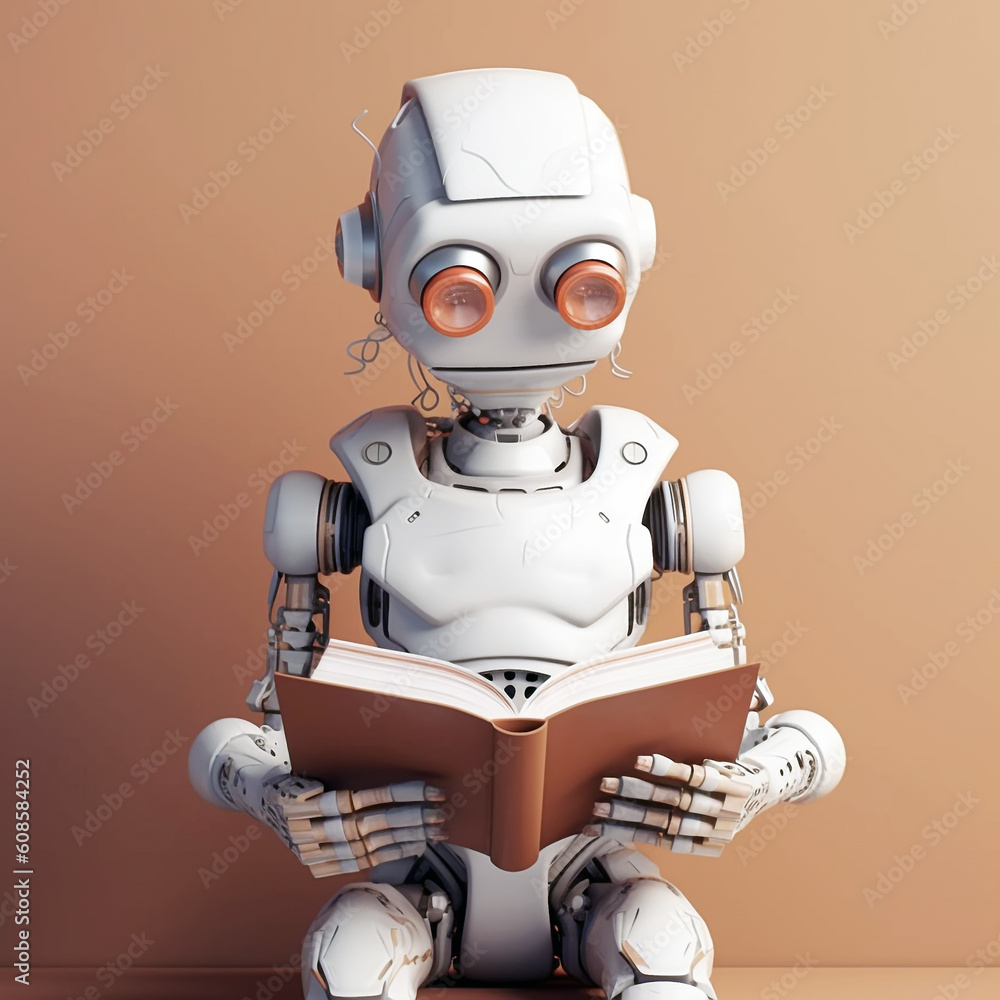 robot read a book, Generative AI robot read a book, Generative AI