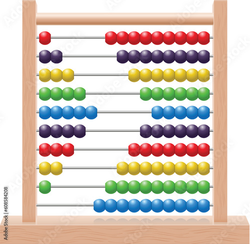 Illustration of an abacus with rainbow colored beads