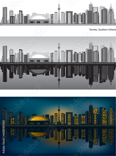 Toronto skyline with reflection in water