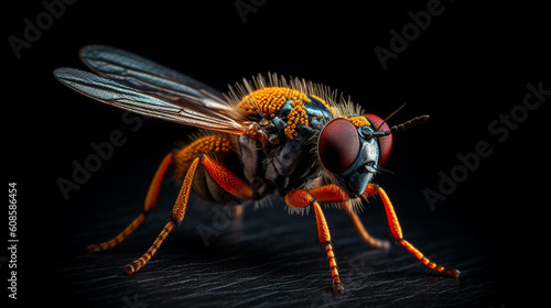 A close up of a fly's eyes.generative ai