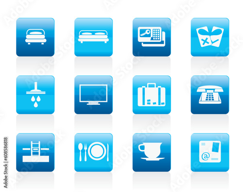 Hotel and motel icons  - Vector icon Set