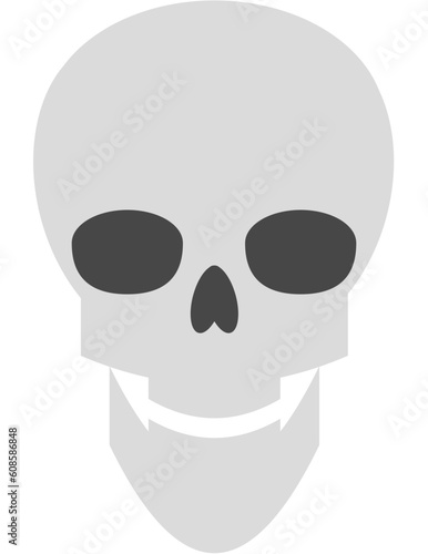 skeleton Skull Bone head horror death symbol no color icon