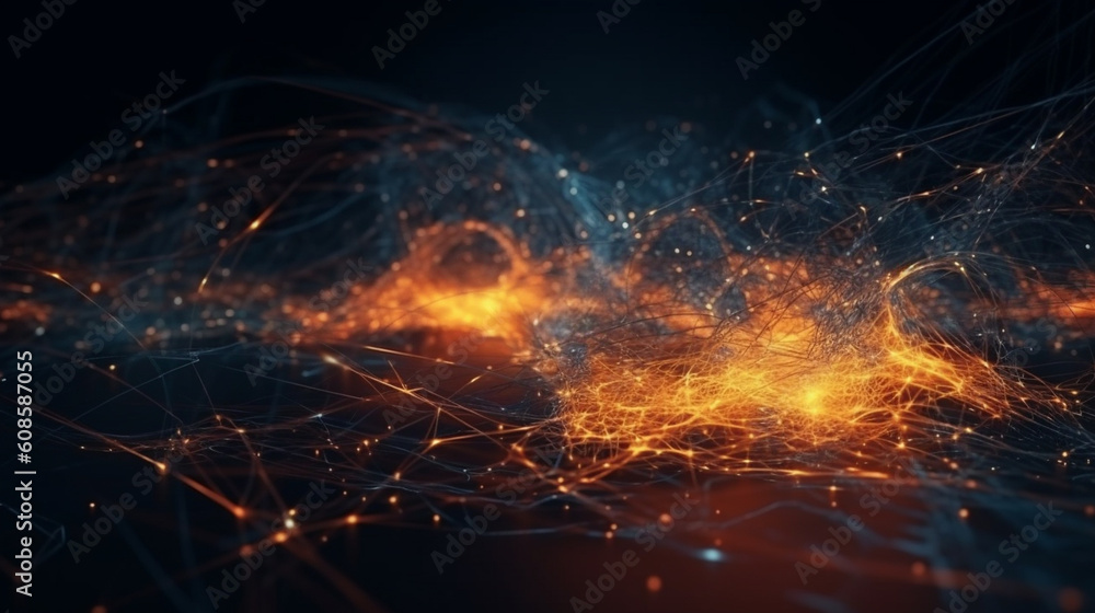 Orange and blue flames on a black background.generative ai Orange and blue flames on a black background.generative ai