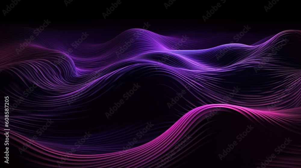 Naklejka premium Purple background with a wavy pattern.generative ai