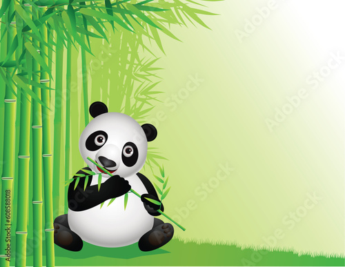 Fototapeta Naklejka Na Ścianę i Meble -  Vector Illustration Panda Cartoon