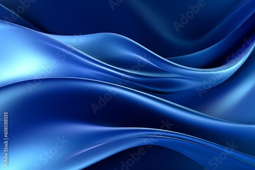 abstract blue background with flowing  smooth lines that shimmer and shine. Generative ai