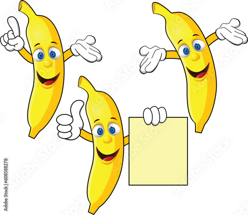 Vector Illustration Of Banana Cartoon Character