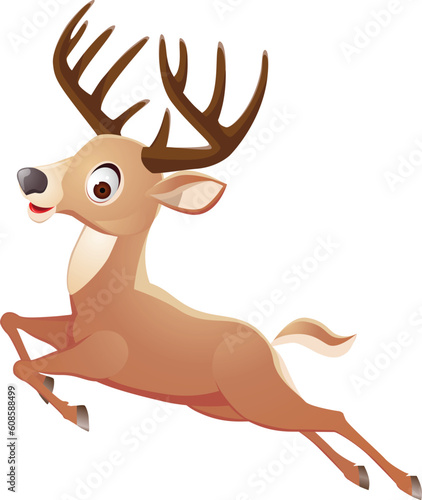 Vector Illustration Of  Deer Cartoon