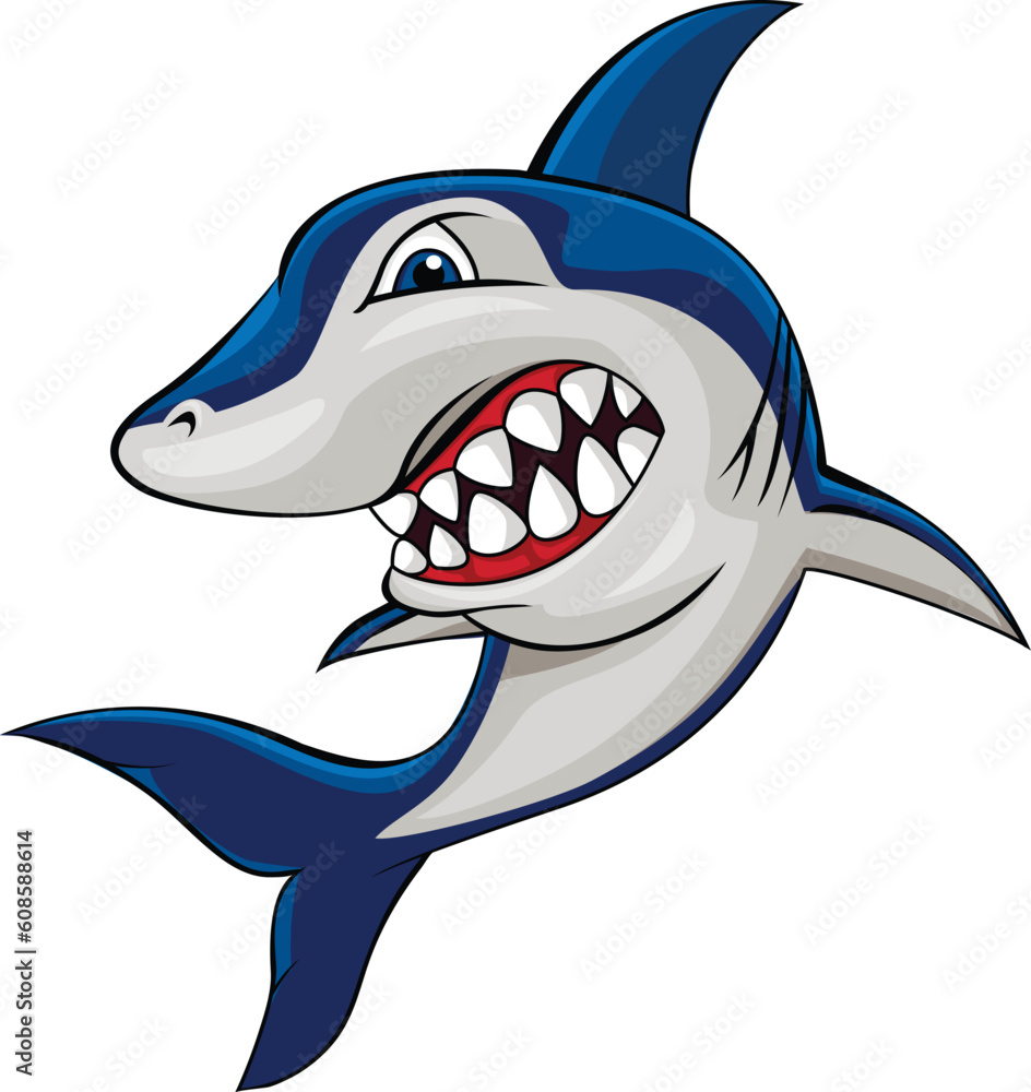 Naklejka premium Vector Illustration Of Angry Shark