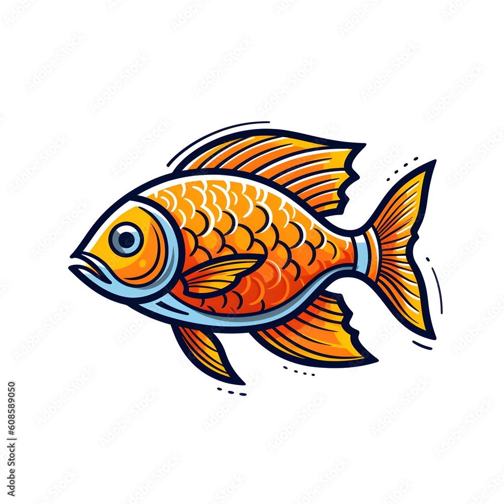 Simple fish illustration, AI generated Simple fish illustration, AI generated