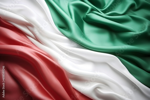 Italian flag waving background, AI generated