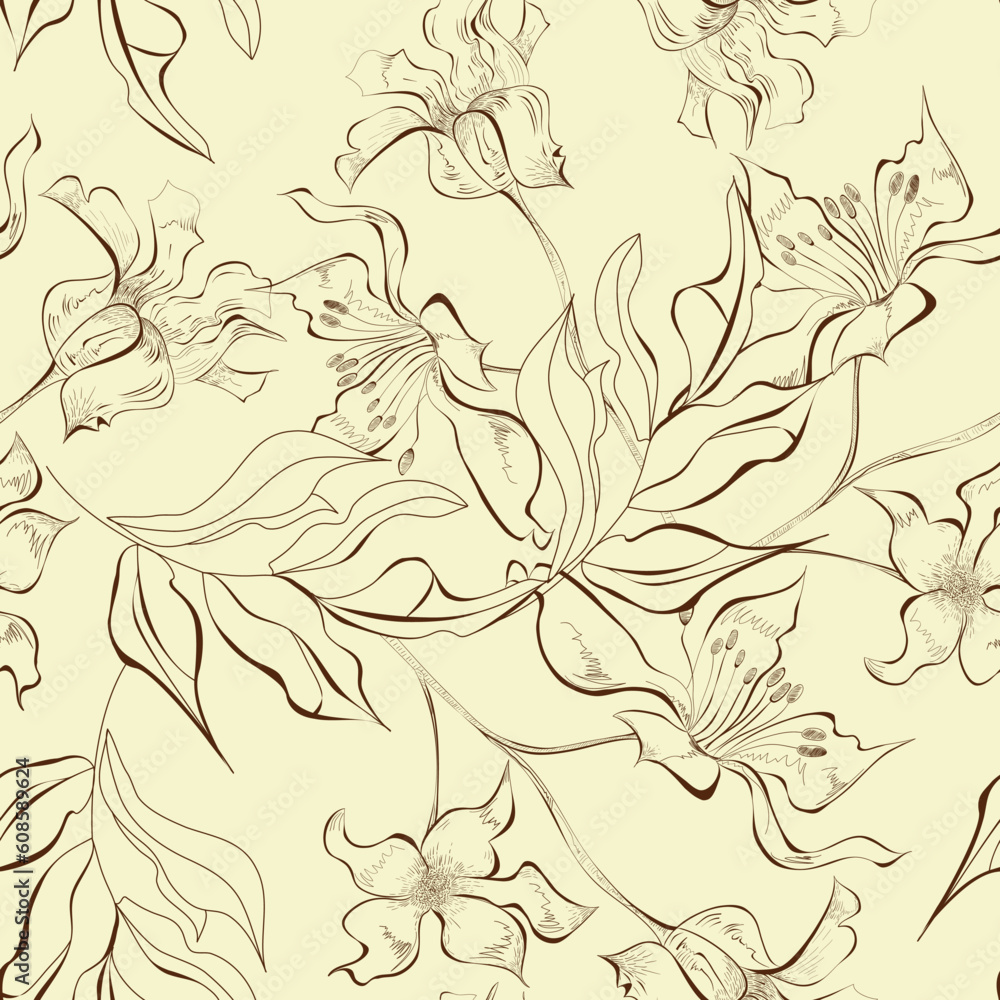 Fototapeta premium Floral seamless pattern