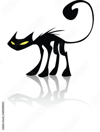 black cat vector  with transparancy mask