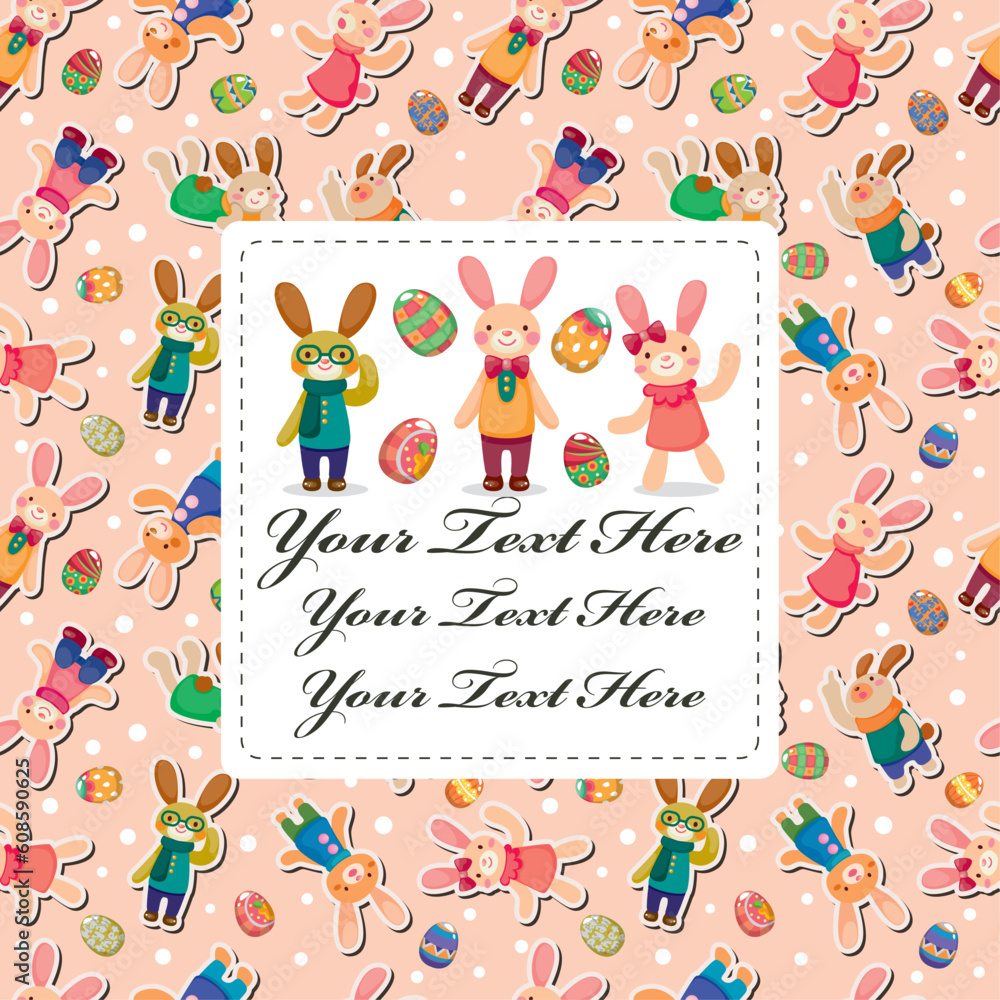 Obraz premium Easter rabbit and egg card