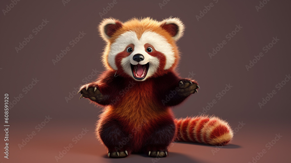 3d cute red panda generated ai 3d cute red panda generated ai