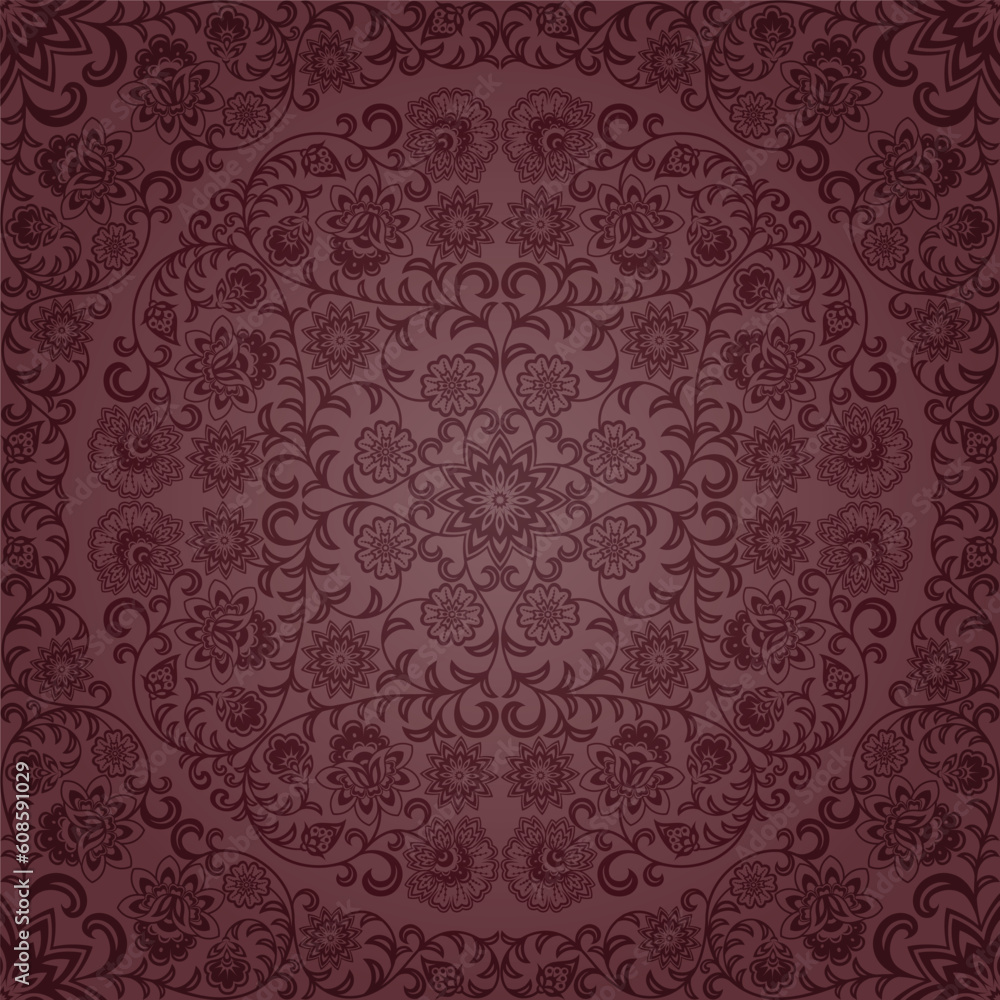 Seamless floral pattern. Retro background. Vector illustration.