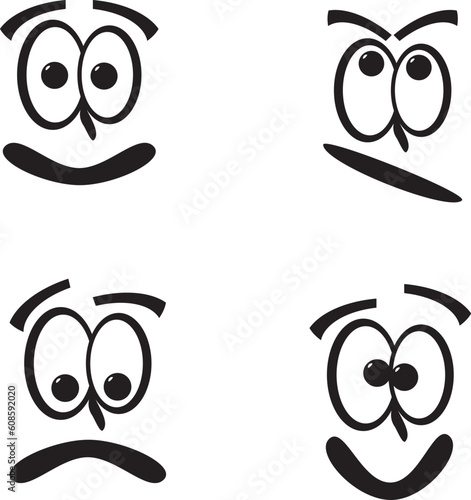 funny vector faces