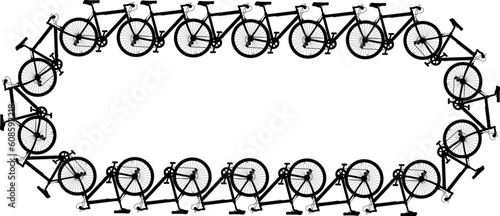 Editable vector design of a chain made of generic bicycle silhouettes