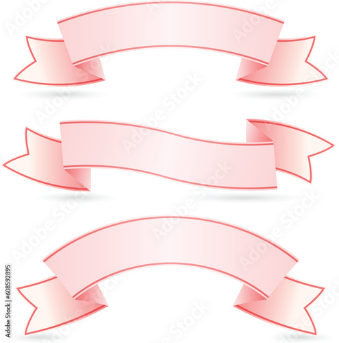 Set of Pink Banners. Illustration on white background for design