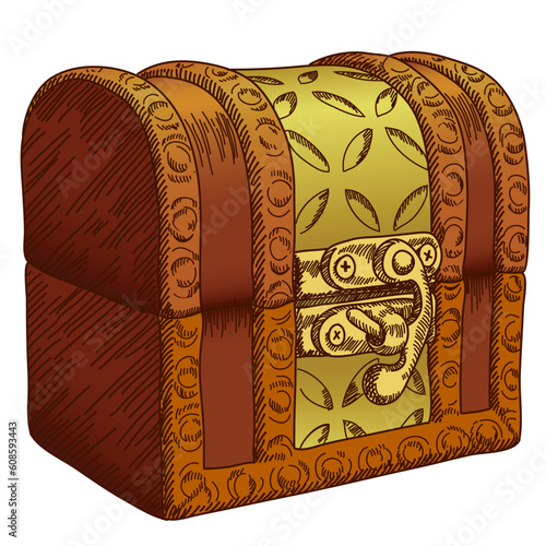 old chest, this illustration may be useful as designer work