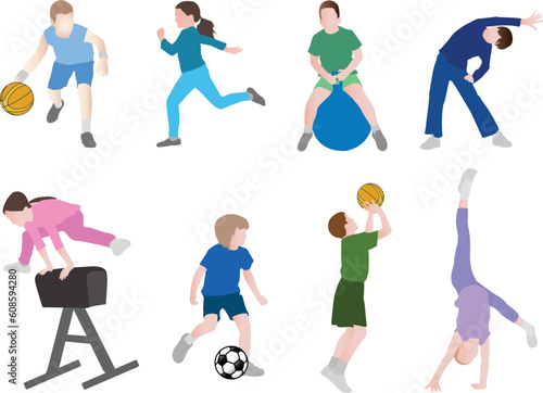 children sport illustration - vector