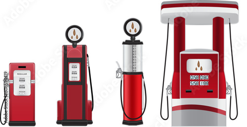 gasoline pumps vector illustration