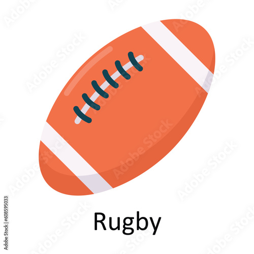 Rugby Vector Flat Icon Design illustration. Sports and games Symbol on White background EPS 10 File