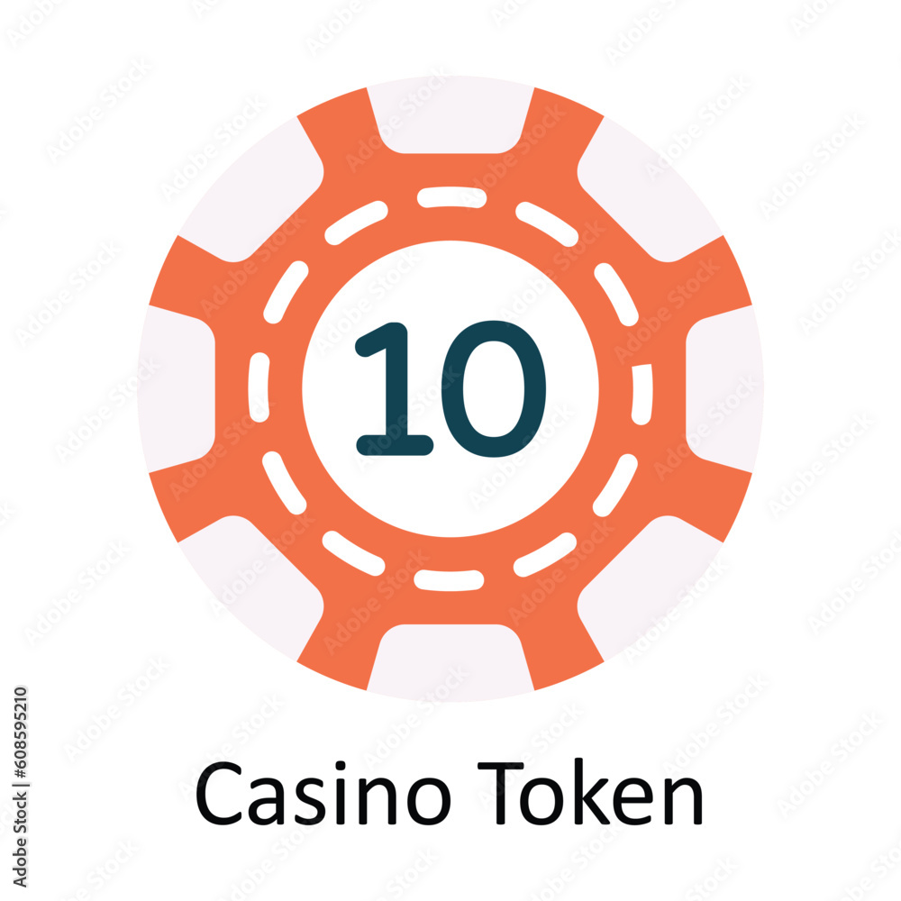 Casino Token Vector Flat Icon Design illustration. Sports and games Symbol on White background EPS 10 File Casino Token Vector Flat Icon Design illustration. Sports and games Symbol on White background EPS 10 File