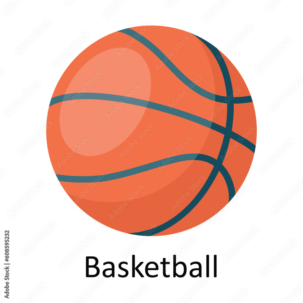 Basketball Vector  Flat Icon Design illustration. Sports and games  Symbol on White background EPS 10 File