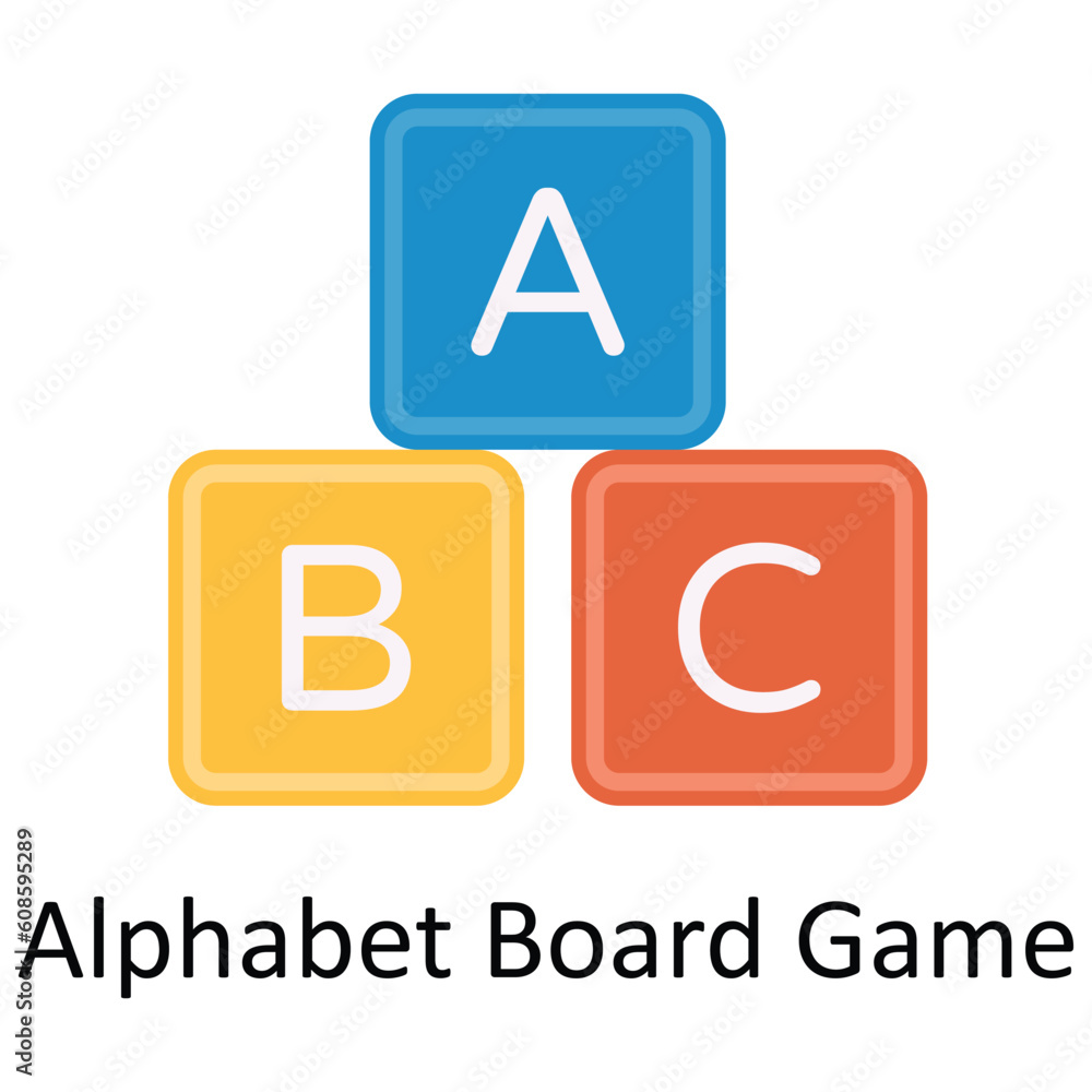 Alphabet Board Game Vector Flat Icon Design illustration. Sports and games Symbol on White background EPS 10 File Alphabet Board Game Vector Flat Icon Design illustration. Sports and games Symbol on White background EPS 10 File