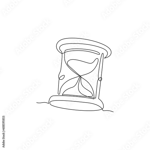 Hour glass in continuous single line drawing