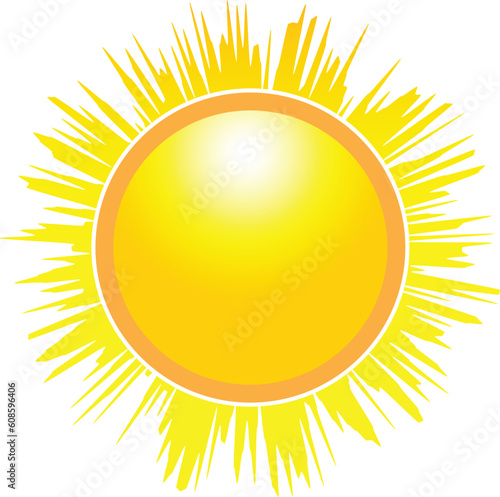 The Sun isolated on white background. Vector illustration