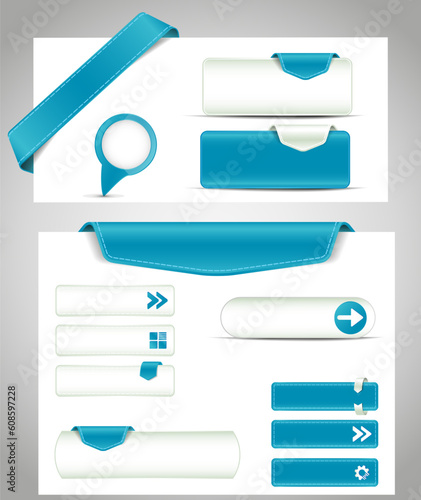 set of blue buttons, banners, bookmarks for your site