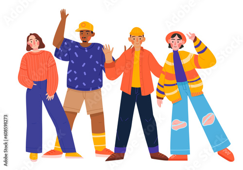 Happy youth day. Friendly team. International Youth Day.